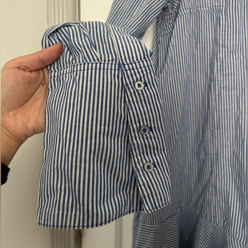 FREE PEOPLE All For You Striped Shirt Dress Blue size small preppy 90s - Picture 12 of 15